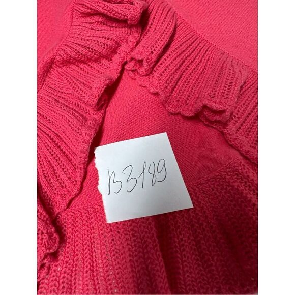Lilly Pulitzer Pink Ruffle Cascading Kiernan Silk Cotton Blend Cardigan Size M - Picture 10 of 10